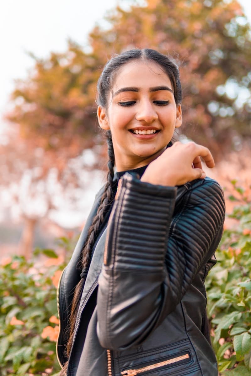 Smiling woman outdoors